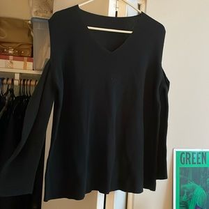 cut off shoulder sweater
